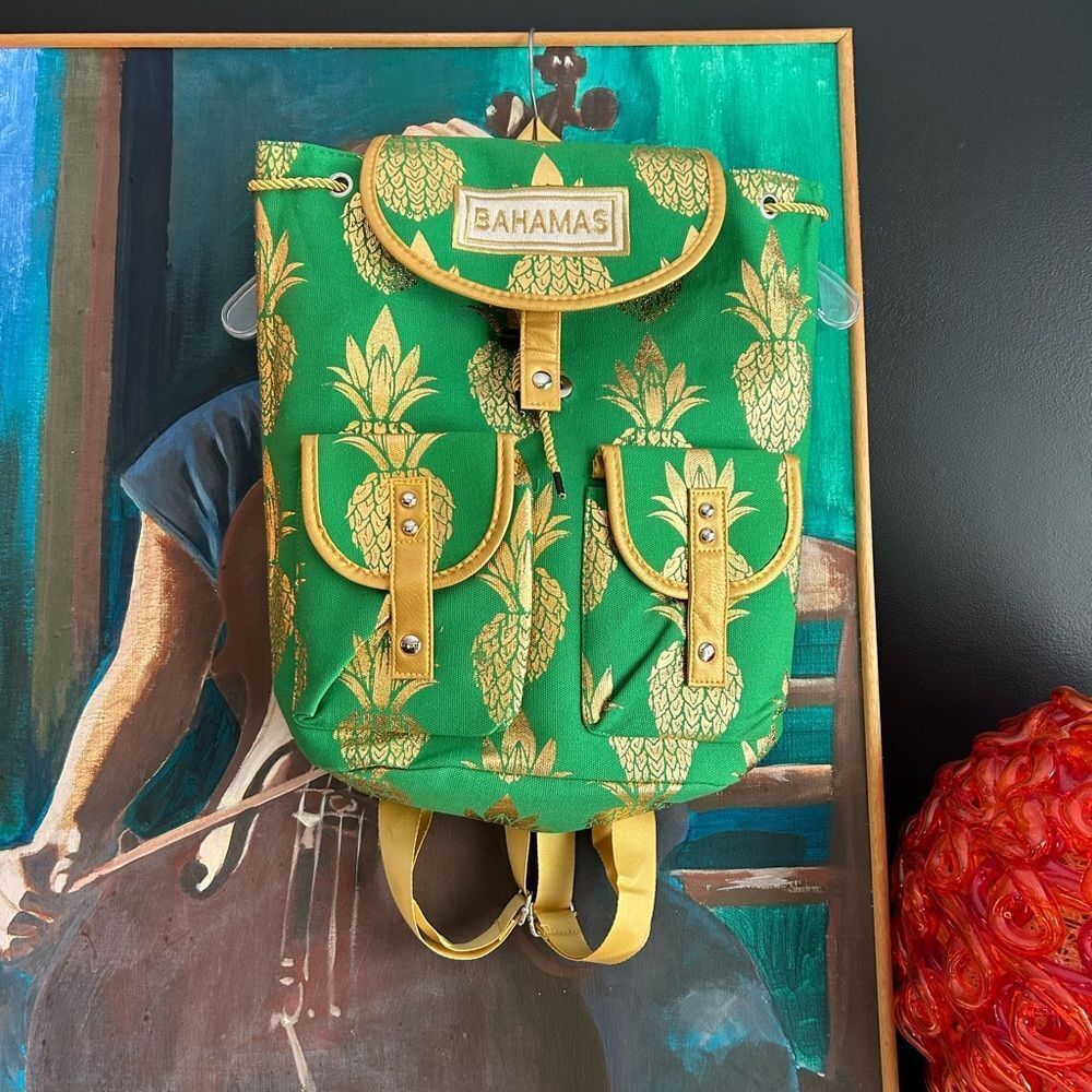 Vintage Green and Gold Backpack - Picture 3 of 16